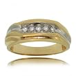 Genuine Diamond Mens Wedding Band Ring in Solid White Gold