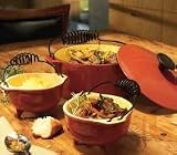 Review Meyer 50643 / NapaStyle Enamel Cast Iron 16-ounce Open Stew Pots with Black Wire Loop Handles, set of 2, Terra Cotta with Mustard Interior (50643)