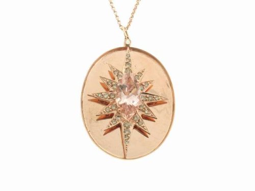 Morganite Star Pendant in Rose Gold by Andrea Fohrman
