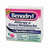 Benadryl Allergy & Sinus Headache 48ct KapGels 48 ea Benadryl Allergy & Sinus Headache 48ct KapGels 48 ea