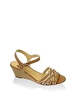 BUT-S Sandalias de cuña (Marrón / Oro)