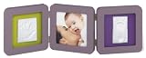 Baby Art 34120053 - Double Print Frame f&uuml;r Foto und Hand- & Fu&szlig;abdruck, Taupe & Lime