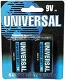 Universal D5629/6F22 9V 2-PK Heavy Duty Batteries.
