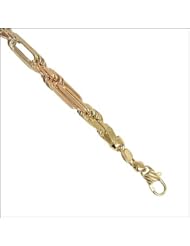14k Tricolor Gold, Milano Rope Figarope Chain Necklace 9.5mm Wide
