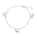 Sterling Silver Triple Hearts Anklet