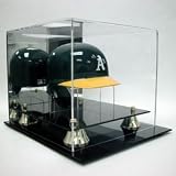 Deluxe Acrylic Mini Baseball Helmet Display Case with Stand