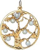Tree of Life in Open Circle, 14K Gold Charm
