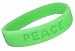 Armband mit Prägung Peace (Friede) aus Silikon Farbe Grün