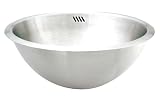 Decolav 1220-B Double Walled Round Brushed Drop-in or Undermount Lavatory with Overflow , Stainless Steel