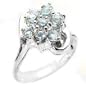 Sterling Silver Baby Blue Topaz Cluster Ring(Sizes 5.5,7,8,9)