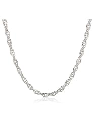 Italian Solid Sterling Silver Singapore Chain, 16", 18", 20", 24" or 30" Length, 2.5 mm Width, Thick and Luxurious, Packaged in an Organza Gift Bag