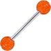 Barbell - Tangerine GLITTER Tongue Ring