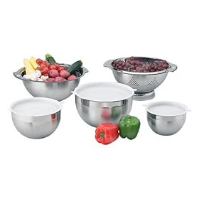 9pc Colander and Mixing Bowl Set with lids by NetGift