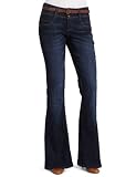 Democracy Women’s Belted Flare Jean with 3 Button Waistband