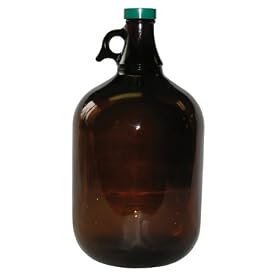 Vestil VIAL-B-250 Amber Glass Jug, 1 Gallon Capacity