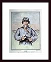 1 Confederate 10 Yankees, Art Poster by David Silvette, with Wood Frame, poster size: 14" x 18"