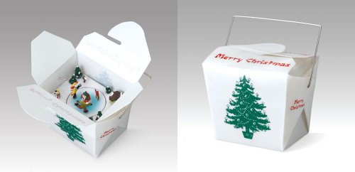 Mr. Christmas Mini Animated Chinese Take-Out Music Box - Skaters #69002