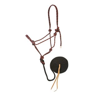 Weaver Braided Rope Training Halter w/Lead Rd/Blk