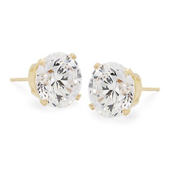 Ross-Simons 8.00 ct. t.w. CZ Stud Earrings In 14kt Yellow Gold Ross-Simons 8.00 ct. t.w. CZ Stud Earrings In 14kt Yellow Gold