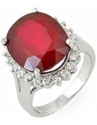 12 Ct Natural Ruby and Diamond Ring 14k Gold