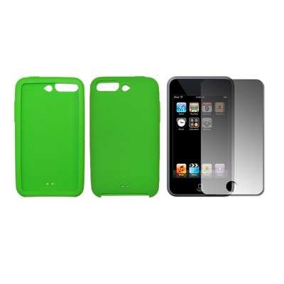 Screen Cover on Neon Green Soft Silicone Gel Skin Cover Case   Lcd Screen Protect