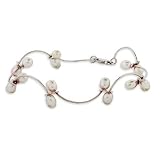 Vine of White Freshwater Pearls and Sterling Silver Bracelet