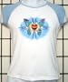 Juniors Size Tribal Butterfly with Heart Tee