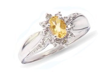 Buy 0.46 Ctw 10K Citrine & Diamond Accent Oval Ring by Jewelersclub.com