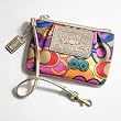 Coach Poppy Signature Wristlet Case Bag for IPOD 43273 Gold Multi
