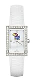 Kansas Jayhawks Ladies Allure Watch White Leather Strap
