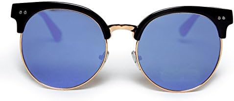 Saint Noir - Ultra Premium Womens Ray Ban Inspired Gold Metal Frame Refective Sunglasses 100% UV Protection