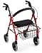 Cruiser Deluxe Rolling Walker Rollator - Red