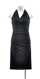 Nicole Miller Black Draped Cowl Neck Halter Cocktail Dress