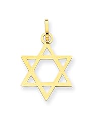 14k Yellow Gold Star of David Pendant