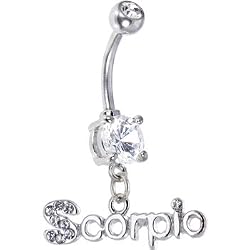 Crystalline Gem SCORPIO Dangle Belly Ring