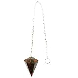 Unakite Pendulum, 6-Sided with Metal Chain