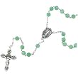 Sterling Silver Green Jade Rosary