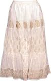 SKIRT - WHITE W.GOLD PRINTS MD