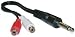 1/4 Mono Male / 2 RCA Female, 6" Y Adaptor