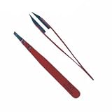 Tnt/rubis Tweezer - Red Handle With Polymer Slant Tips