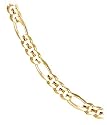 14k Yellow Gold 3.1mm Figaro Chain Necklace, 24"