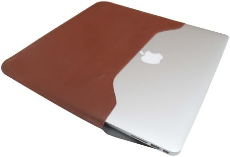 Leather Folder Envelope Sleeve Microfiber inside Pouch bag case - Brown for MacBook Pro Retina 13" (Pro 13" Retina Model ONLY)