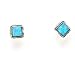 little square Silver studs Set with square shape opal stone