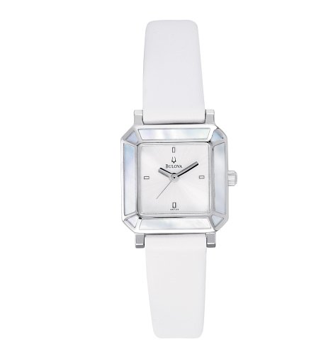 Bulova Womens 96T33 White Leather Watch