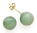 14K 8MM GREEN JADE EARRING W/POSTS
