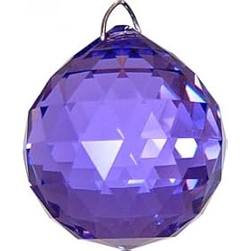 CRYSTAL - FACETED SPHERE 30MM PURPLE