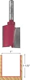 Freud 04-156 1-Inch Diameter by 1/1/8-Inch Double Flute Straight Router Bit with 1/4-Inch Shank