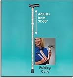 Folding Adjustable Cane - Floral