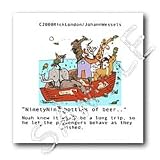 Londons Times Religion Heaven Hell Cartoons - 99 Bottles Of Beer On The Ark - Iron on Heat Transfers