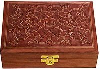 Jewelry Box In Wood Carving Hand-Engraved  Size 7 inches x 5 inches x 2 inches